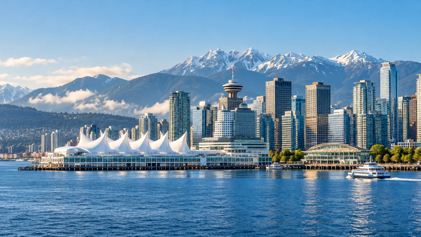 Vancouver’s waterfront beneath the North Shore Mountains